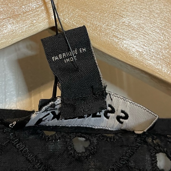 NWOT Express black embroidered lace peplum blouse w/ black beadwork sz XS - Picture 5 of 12